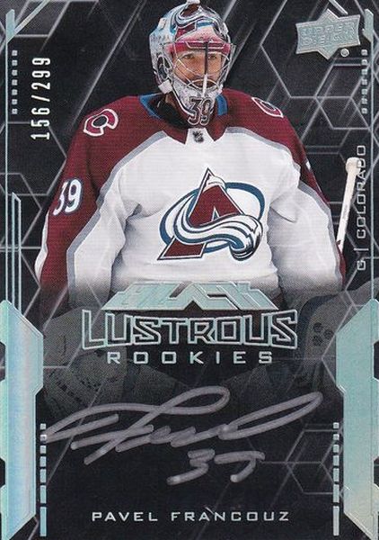 AUTO RC karta PAVEL FRANCOUZ 20-21 UD Black Lustrous Rookies /299